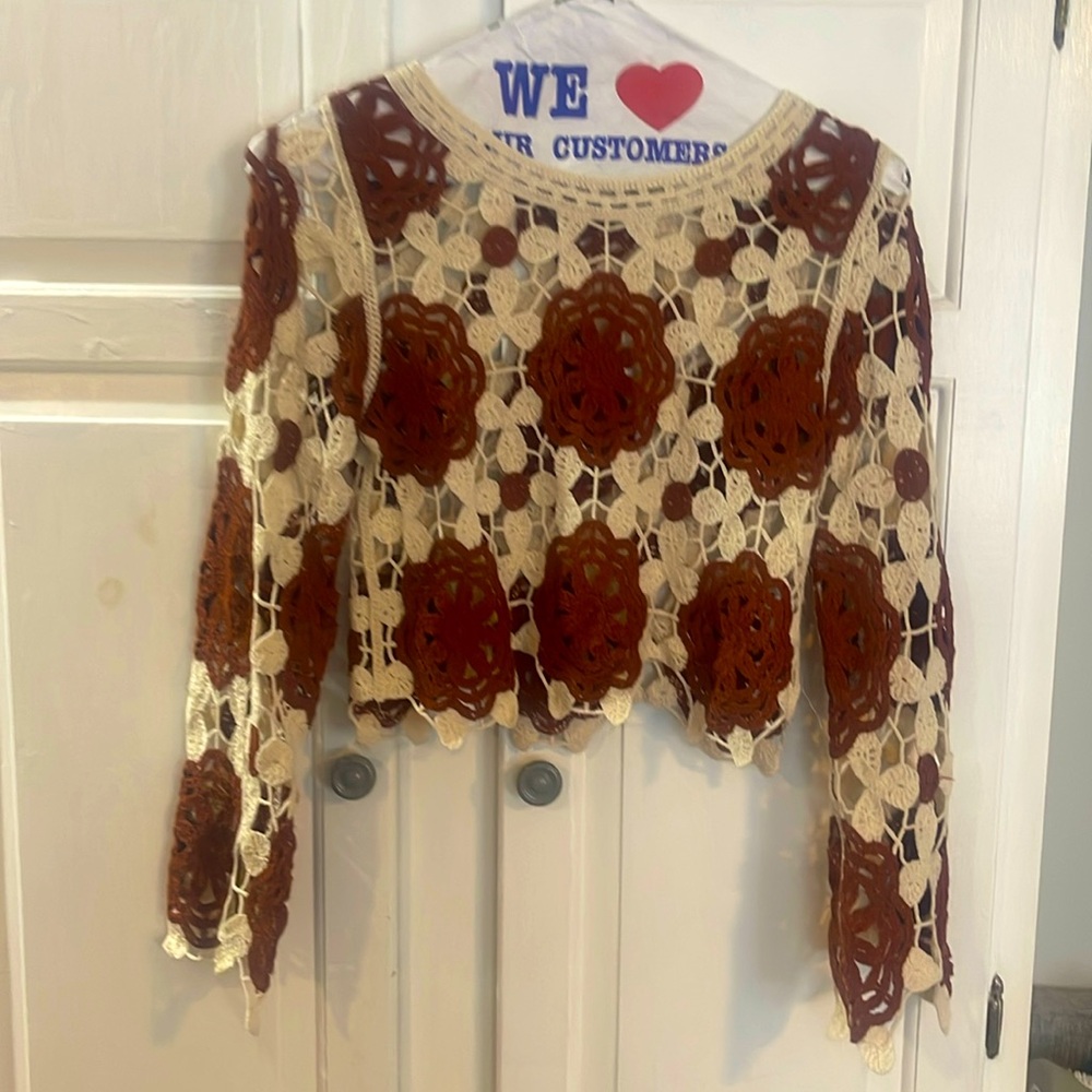 Rebellion crochet long sleeve top